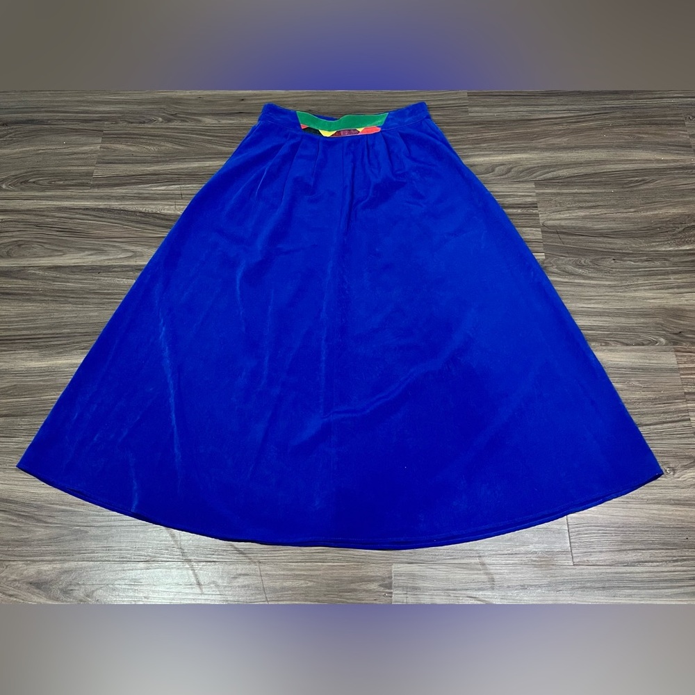 Vintage City Girl Nancy Bolen Blue Bohemian Prairie Maxi Skirt Women Size 4